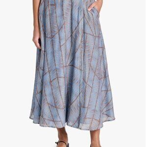 XIRENA Gable Skirt in Blue Cyan Geode